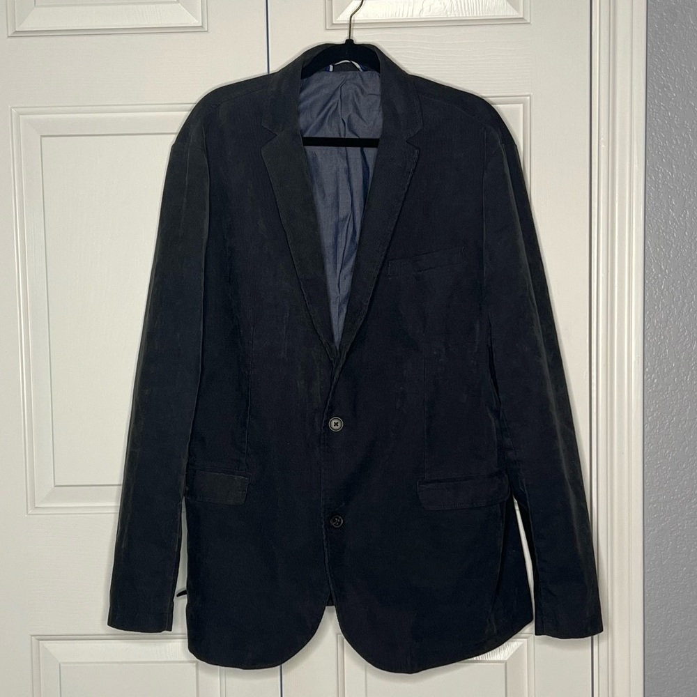 Celio Mens Corduroy Dark Gray Blazer Size XXL‎